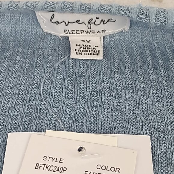 Love, Fire Women's Faded Blue Denim Sleepwear Long Sleeve Top Size 3X (NWT) - Picture 11 of 14